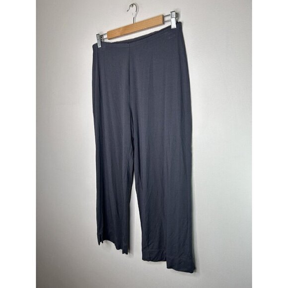 J Jill Pants Women Gray Wide Leg Lounge Sleep Pull On Stretch Size Medium Petite - Picture 3 of 10
